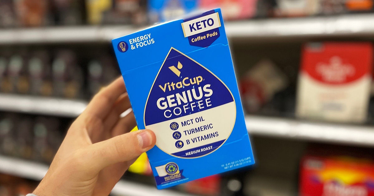 holding box of keto coffee pods