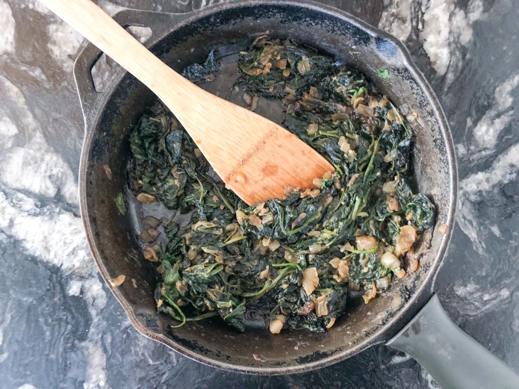 spinach in a skillet