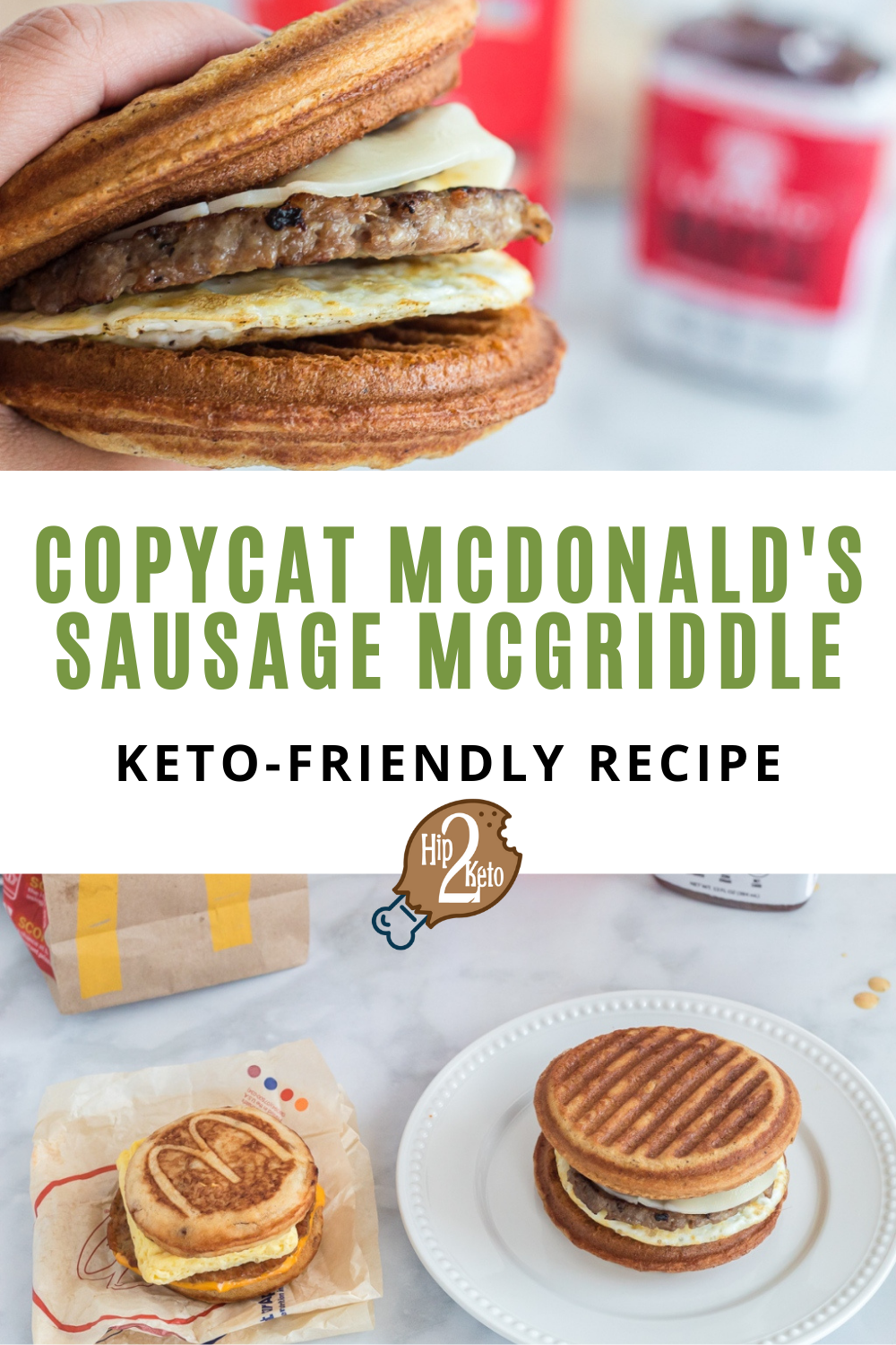 McDonald's Sausage McGriddle Breakfast Sandwich Keto Copycat Recipe