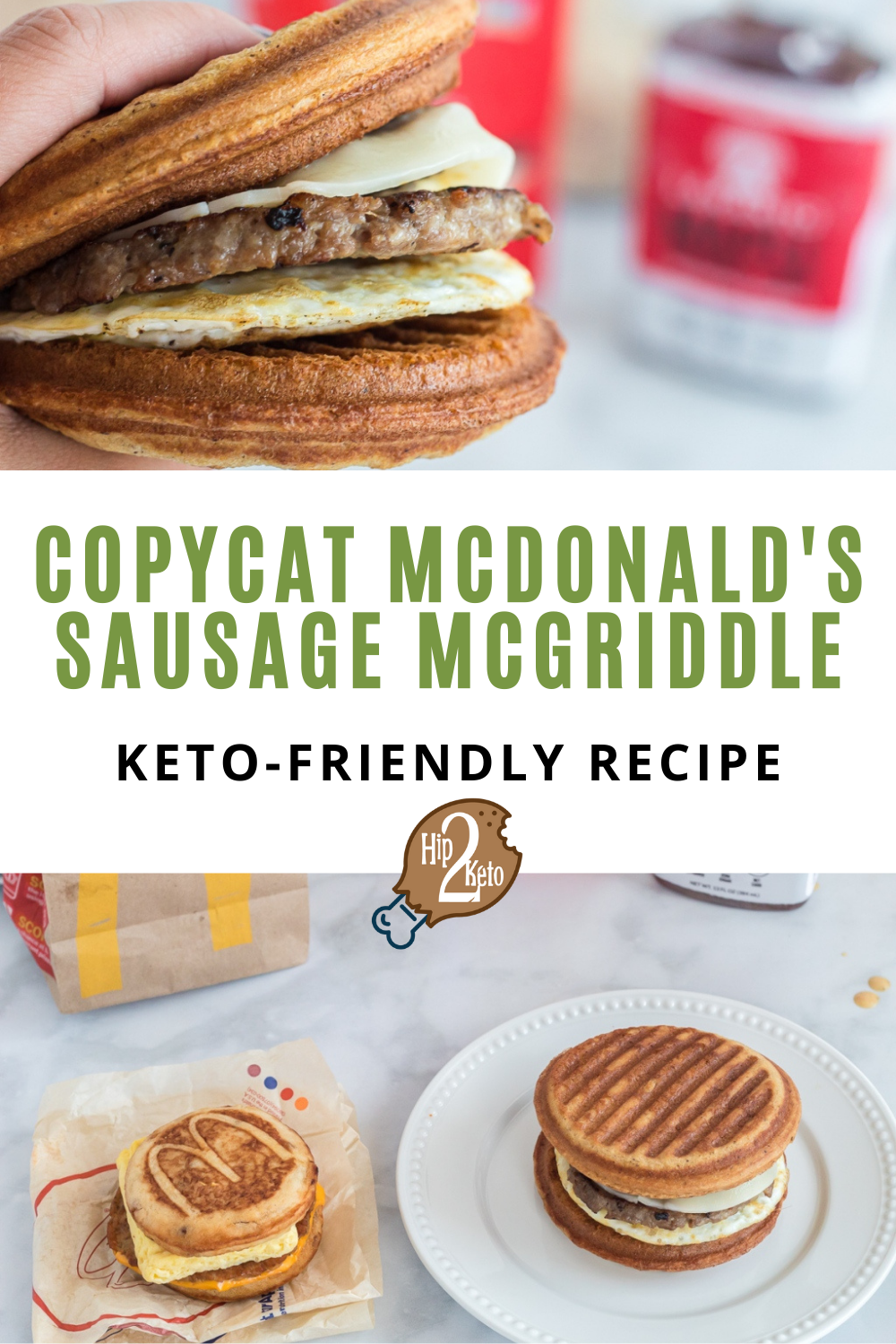 Sausage Egg and Cheese Keto Copycat McGriddle Recipe