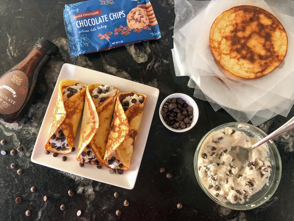 assembled keto crepes