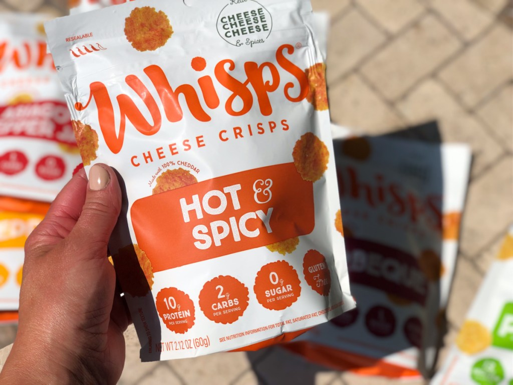whisps cheese crisps hot & spicy