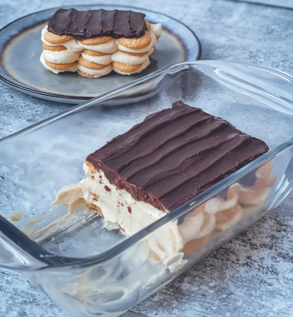 keto eclair cake and slice