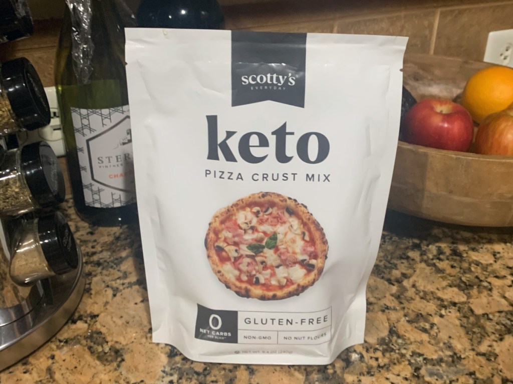 package of Scotty's keto pizza dough mix