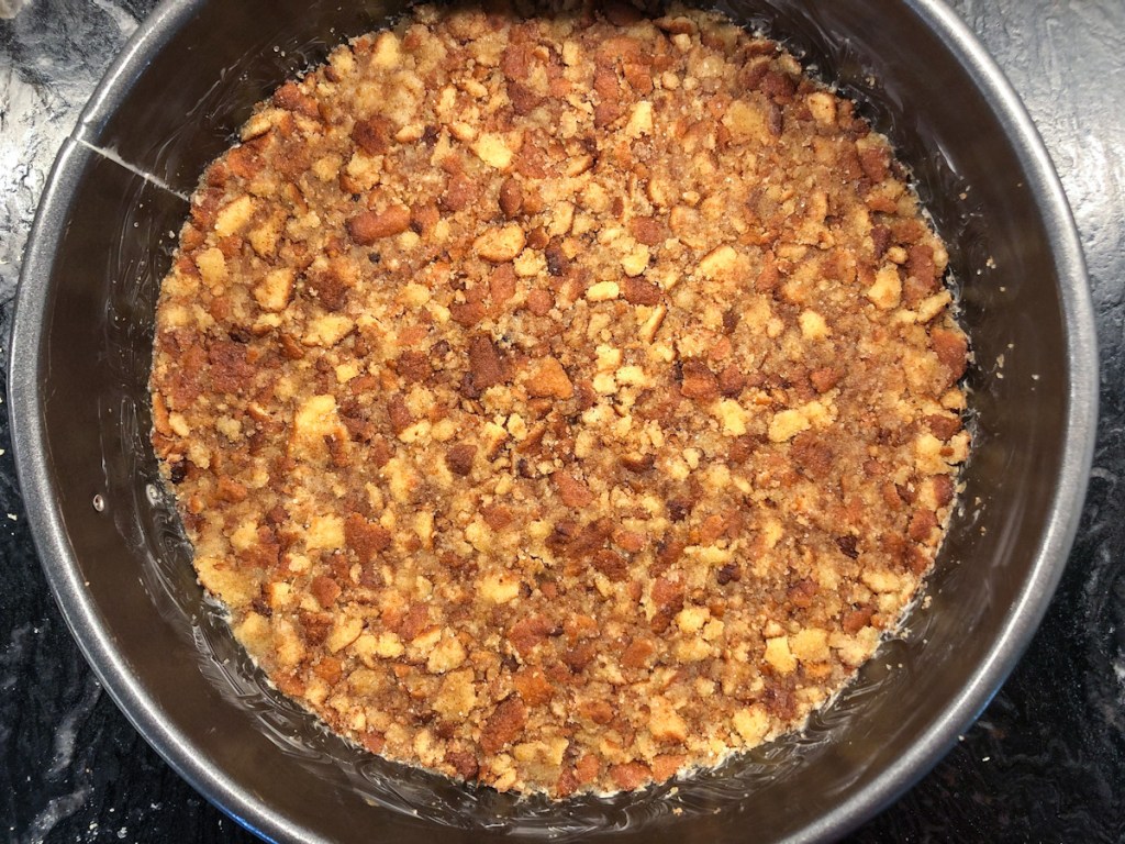 churros as a crust in a springform pan