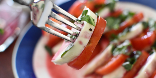 Easy Caprese Salad with Keto Blackberry Balsamic Drizzle