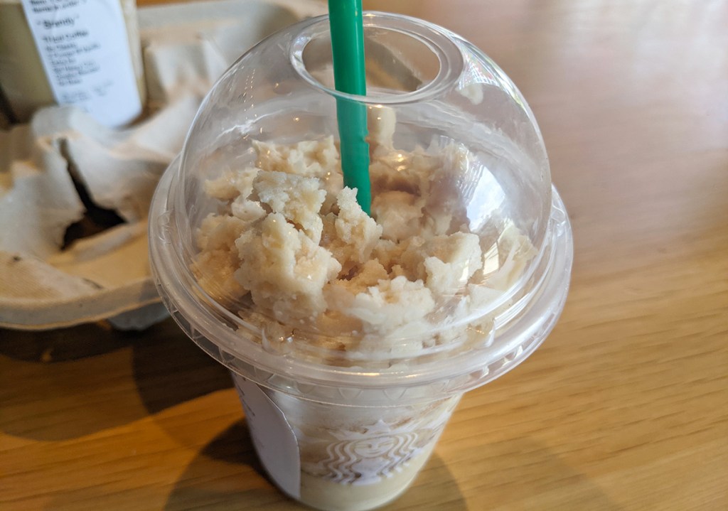 close up of keto frappuccino