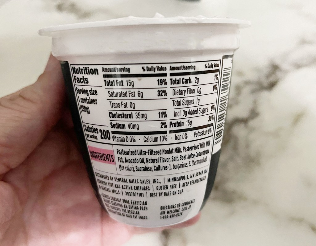 ratio nutrition label