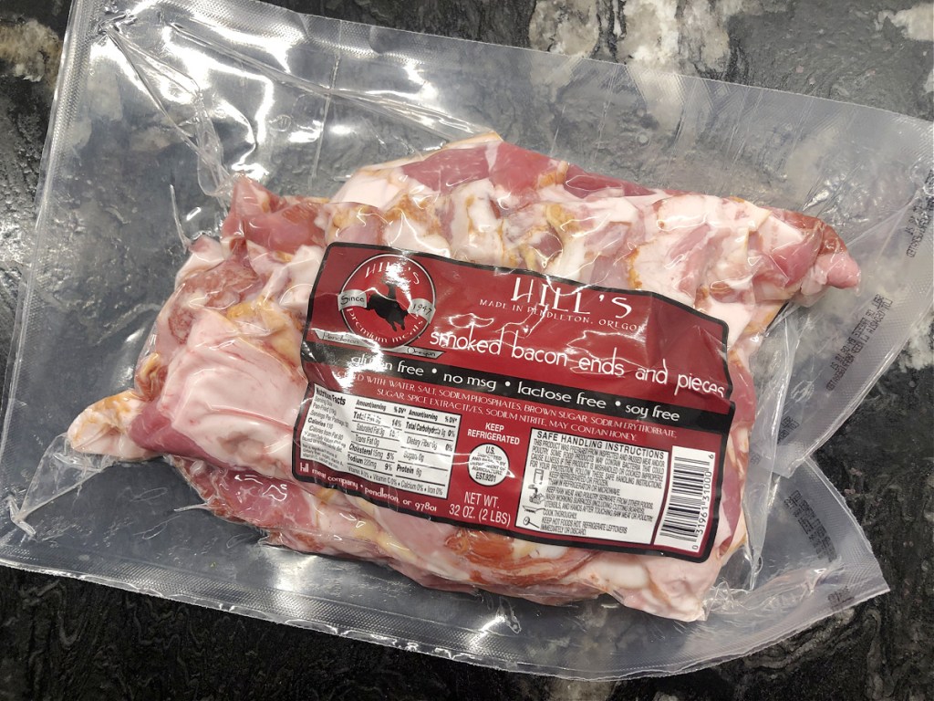 bacon ends and pieces packaged