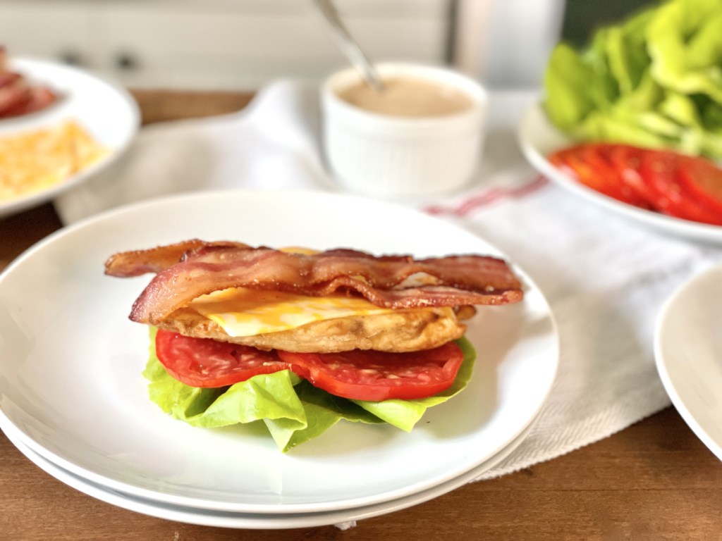 assembling keto chicken-fil-a grilled chicken sandwich