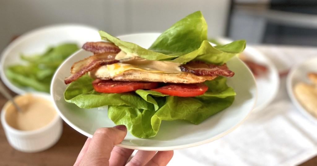 Copycat Chick-fil-A grilled chicken sandwich on a plate