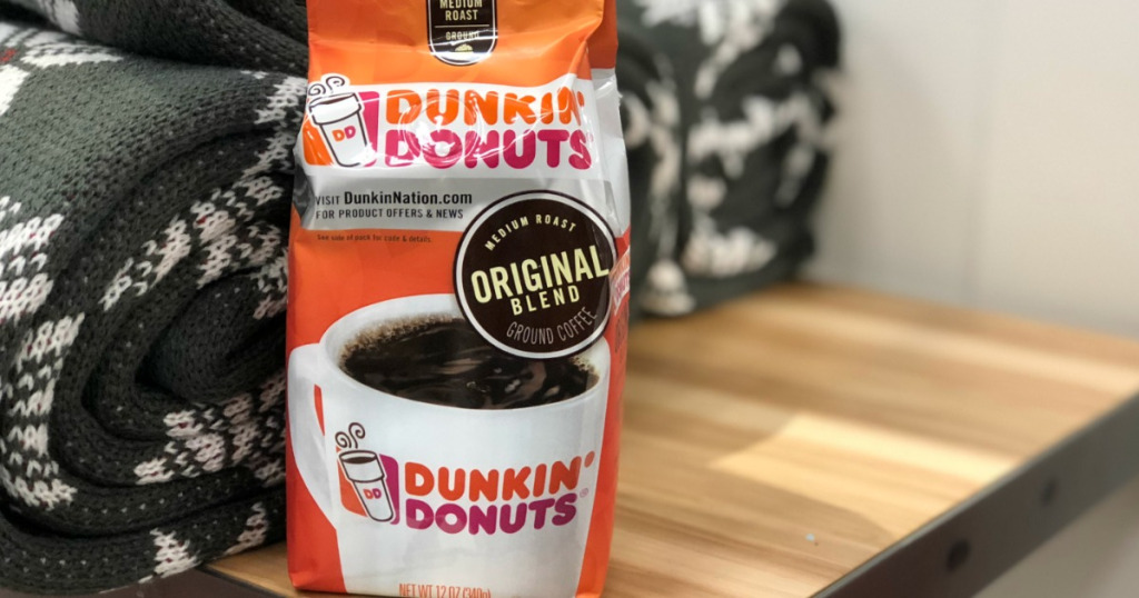 Dunkin Donuts Bagged Coffee on counter