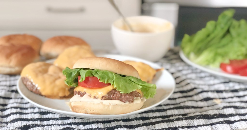 keto shake shack burger recipe burger on a plate