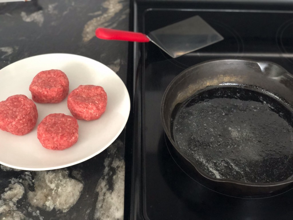 getting ready to pan cook keto shake shack burger recipe