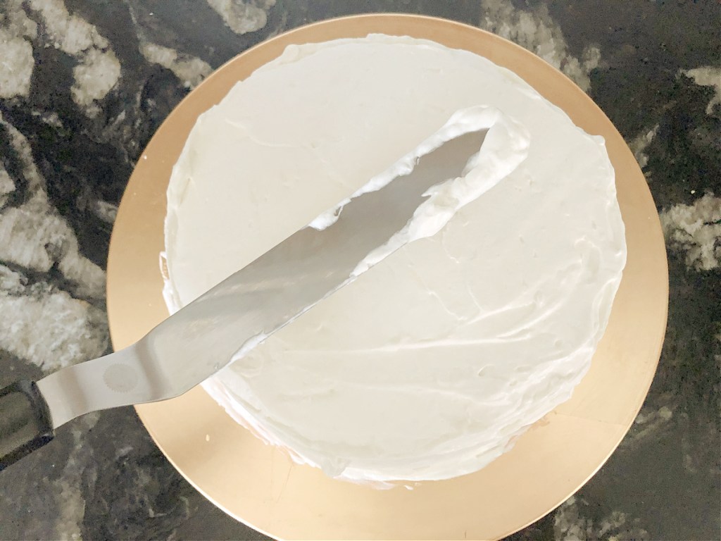 frosting keto coconut cake