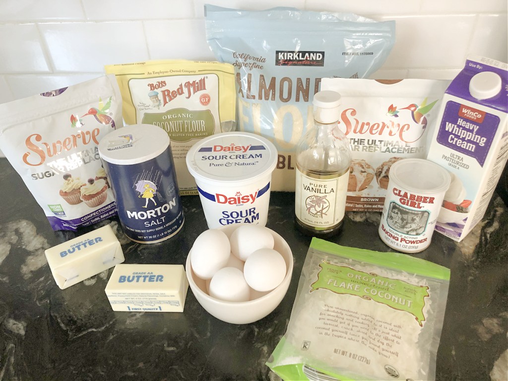 cake ingredients on a counter