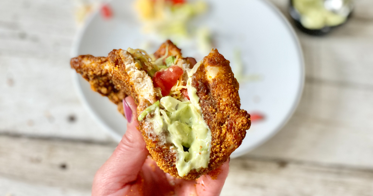 holding Naked Chicken Chalupa