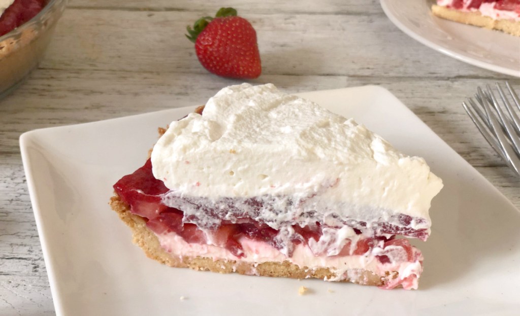 slice of sugar free keto strawberry pie