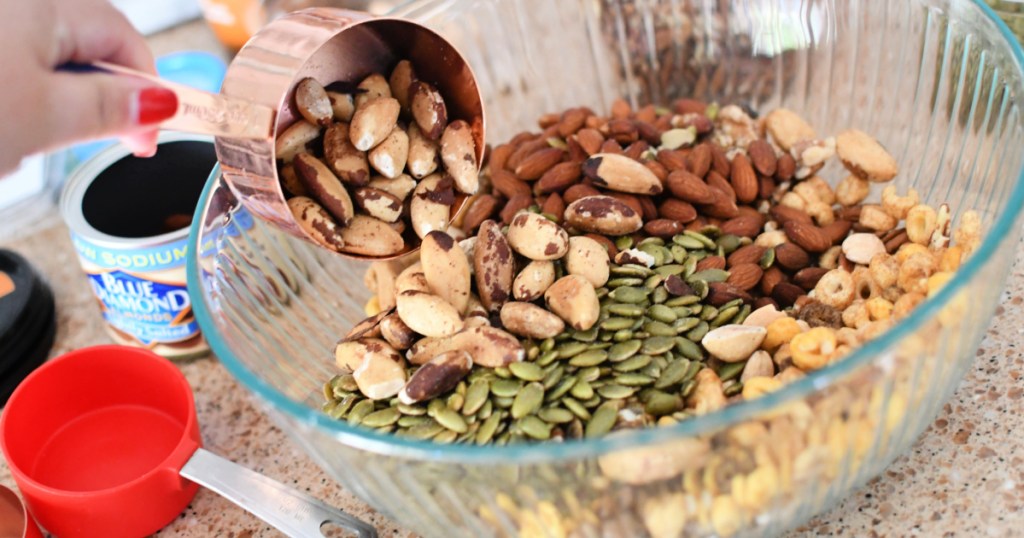 adding nuts to keto trail mix