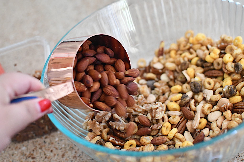 putting almonds in keto trail mix 