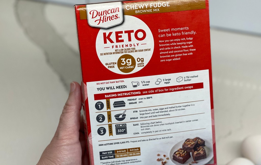 duncan hines keto brownie box