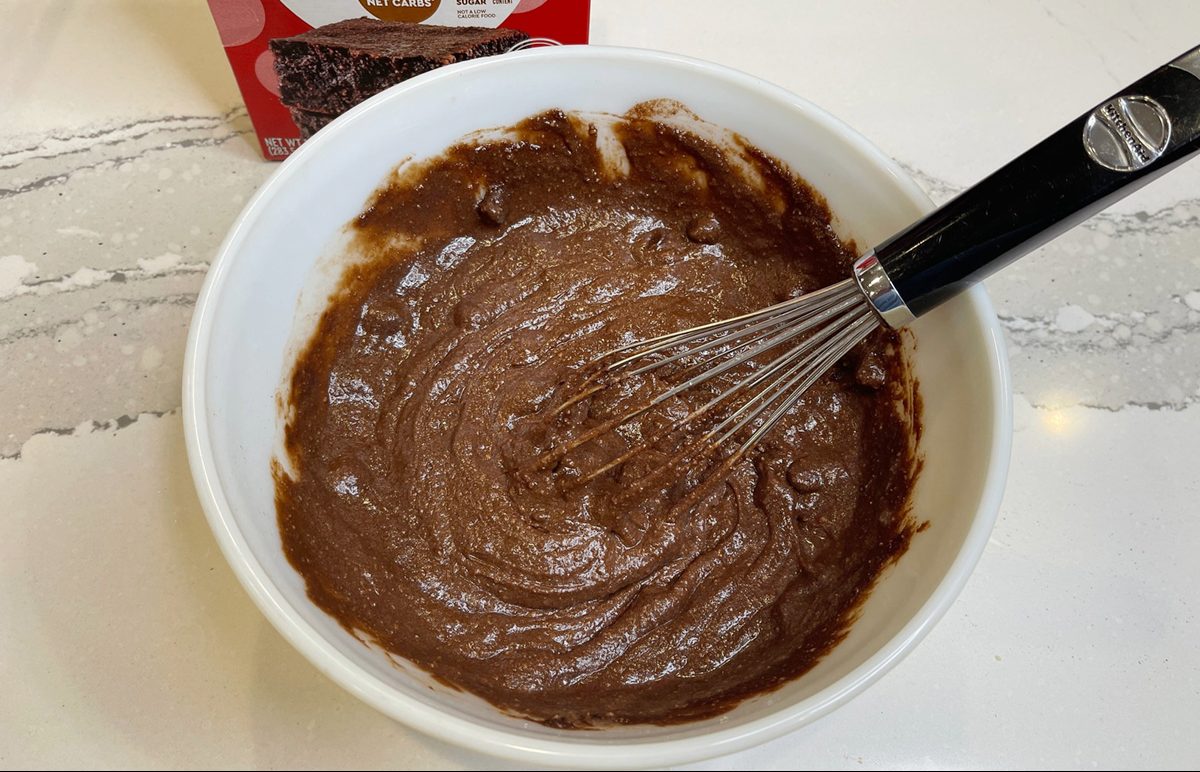 keto brownie mix in bowl