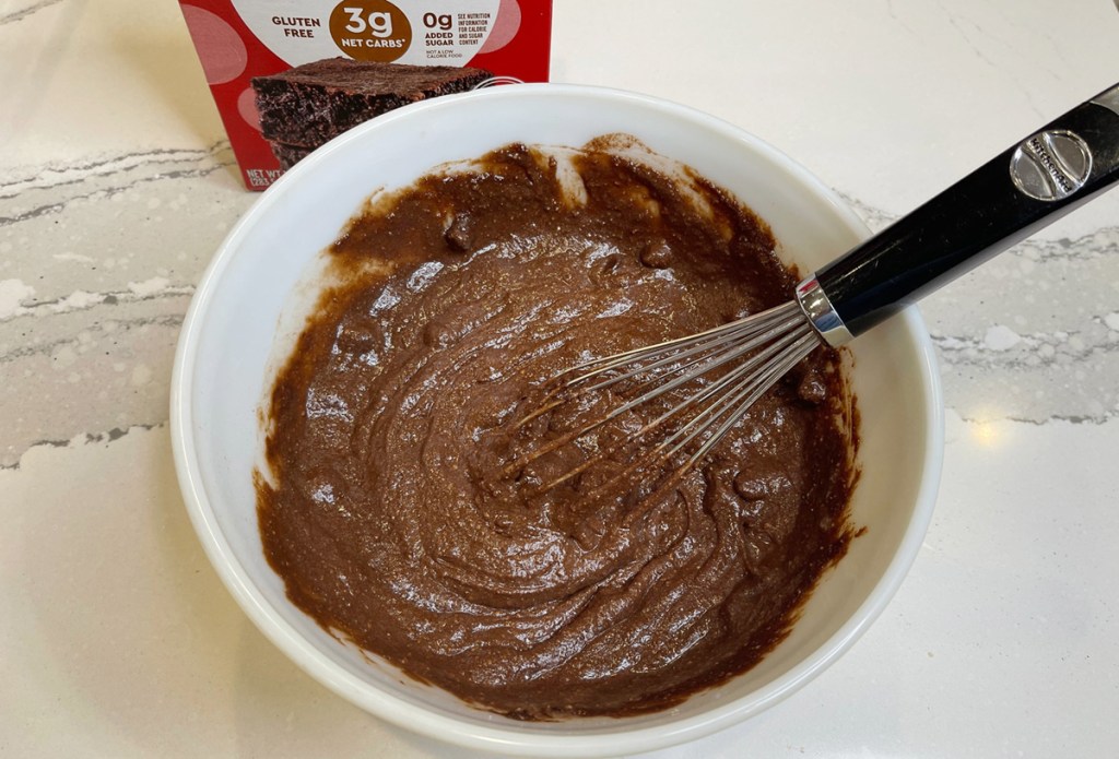 keto brownie mix in bowl