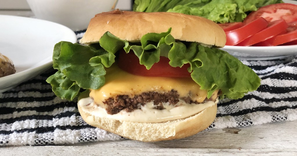 keto shake shack burger close up