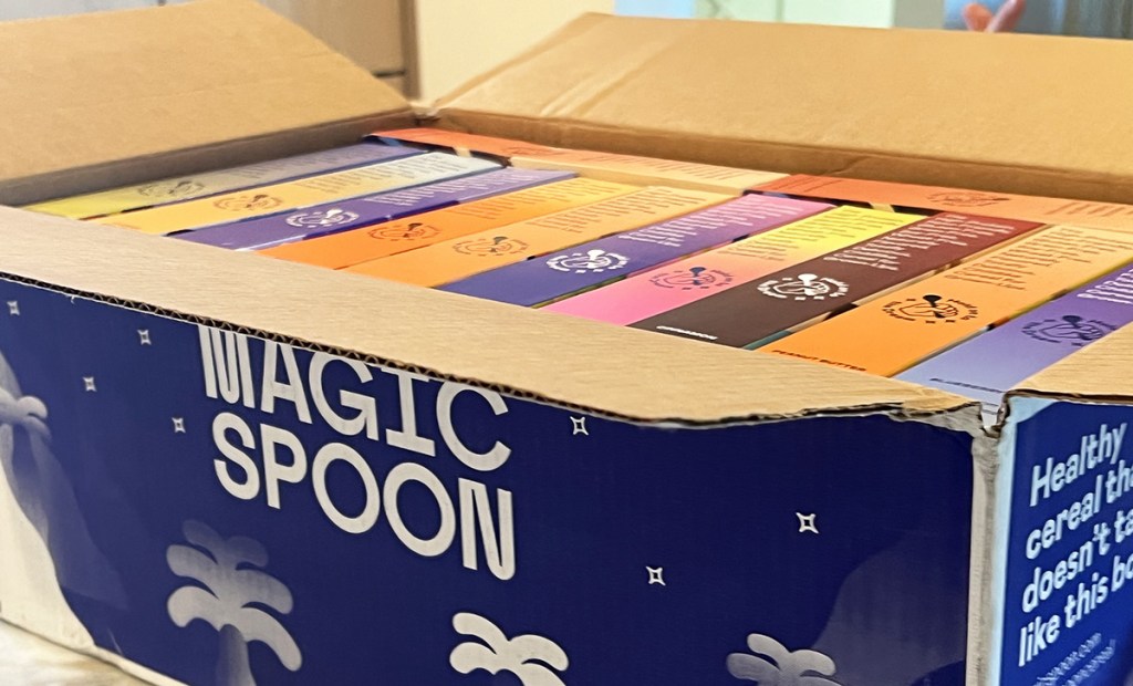 shipping box with magic spoon cereal