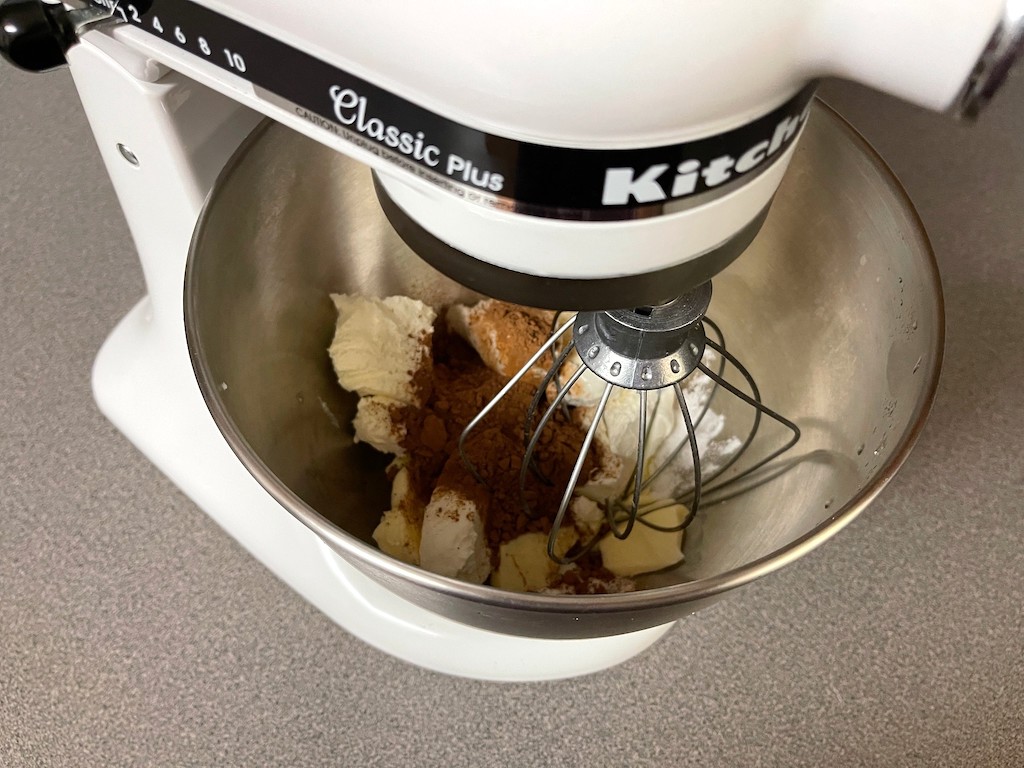 making keto frosting in KitchenAid mixer 