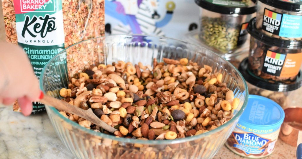 mixing keto trail mix