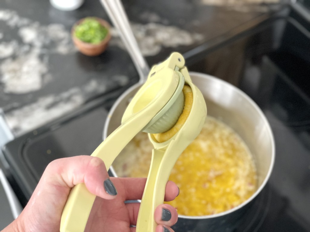 adding lemon to cowboy butter