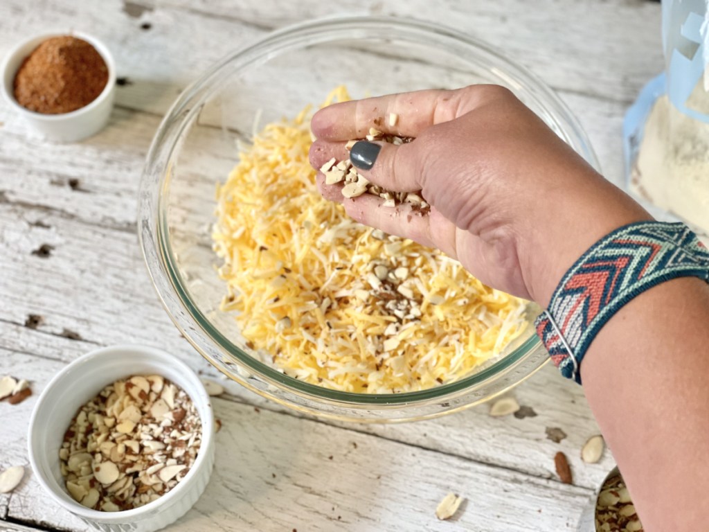 keto hard taco shells adding almonds