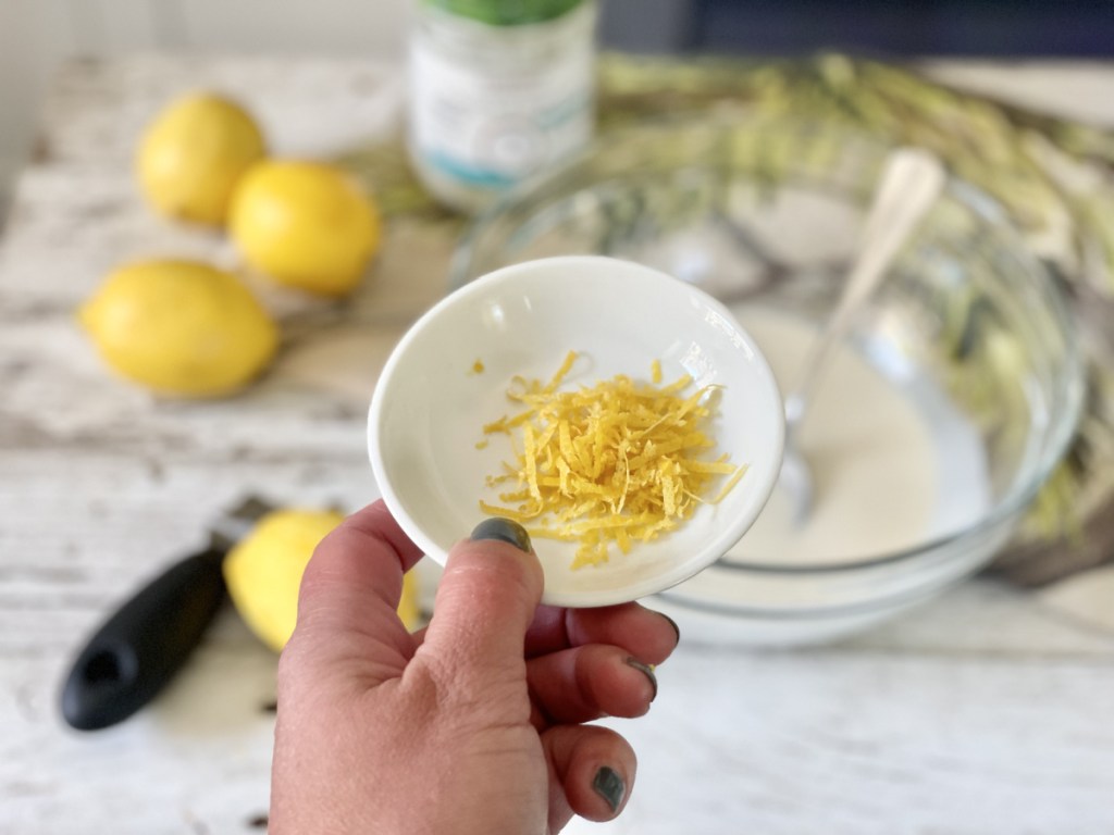 adding lemon zest to keto lemon fat bombs 