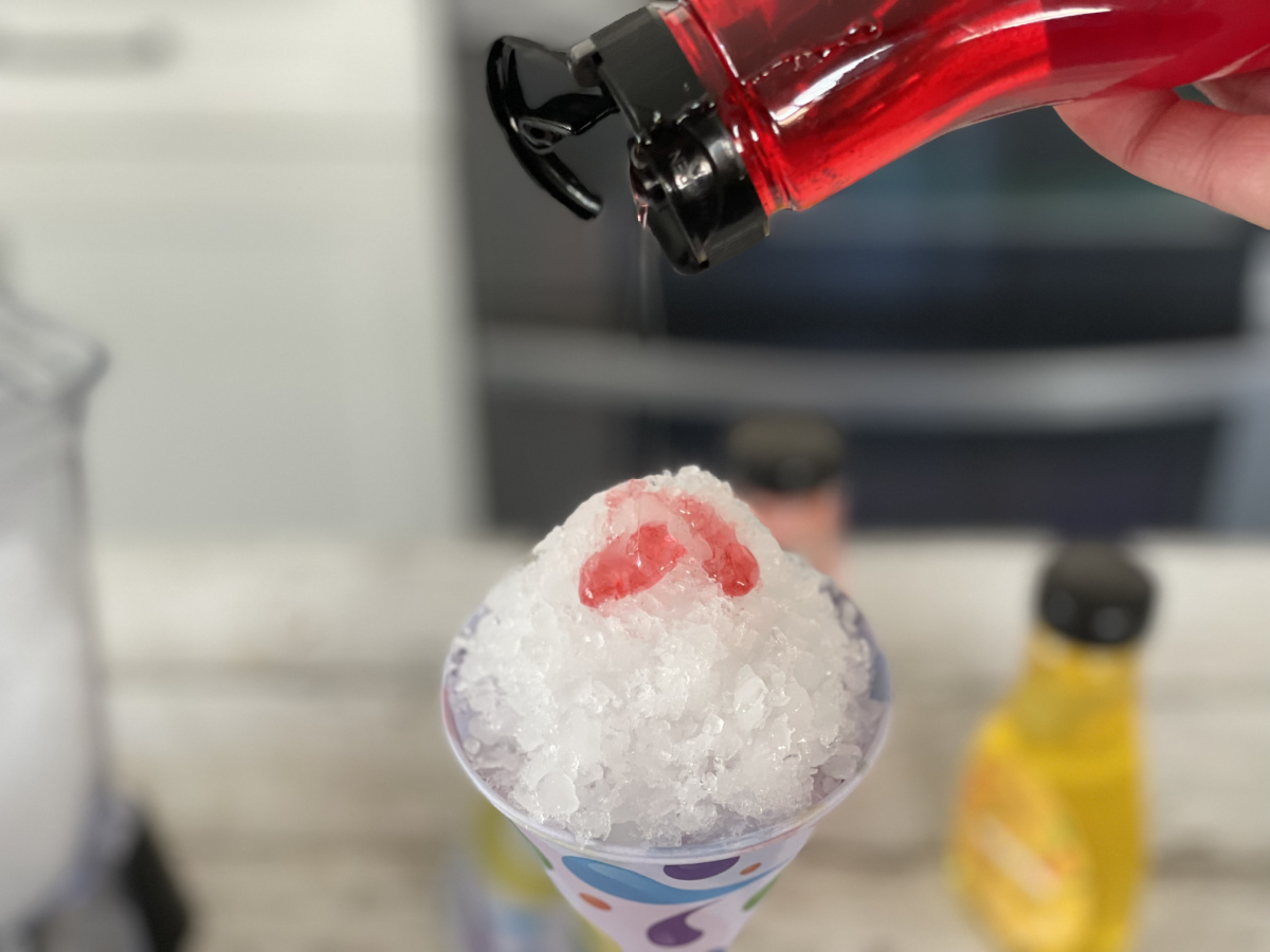 adding choczero syrup to keto snow cones