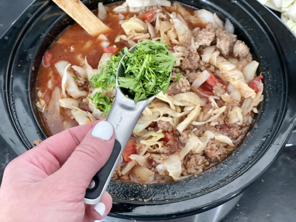 adding parsley to a low carb Crockpot meal