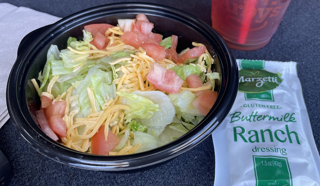 arbys keto side salad and buttermilk ranch dressing