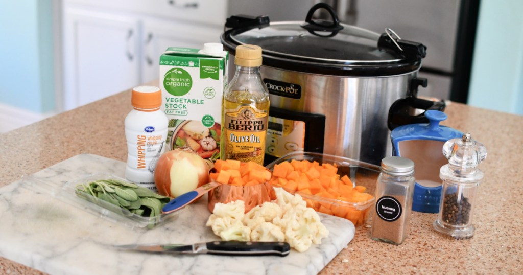 ingredients for crock-pot butternut squash soup
