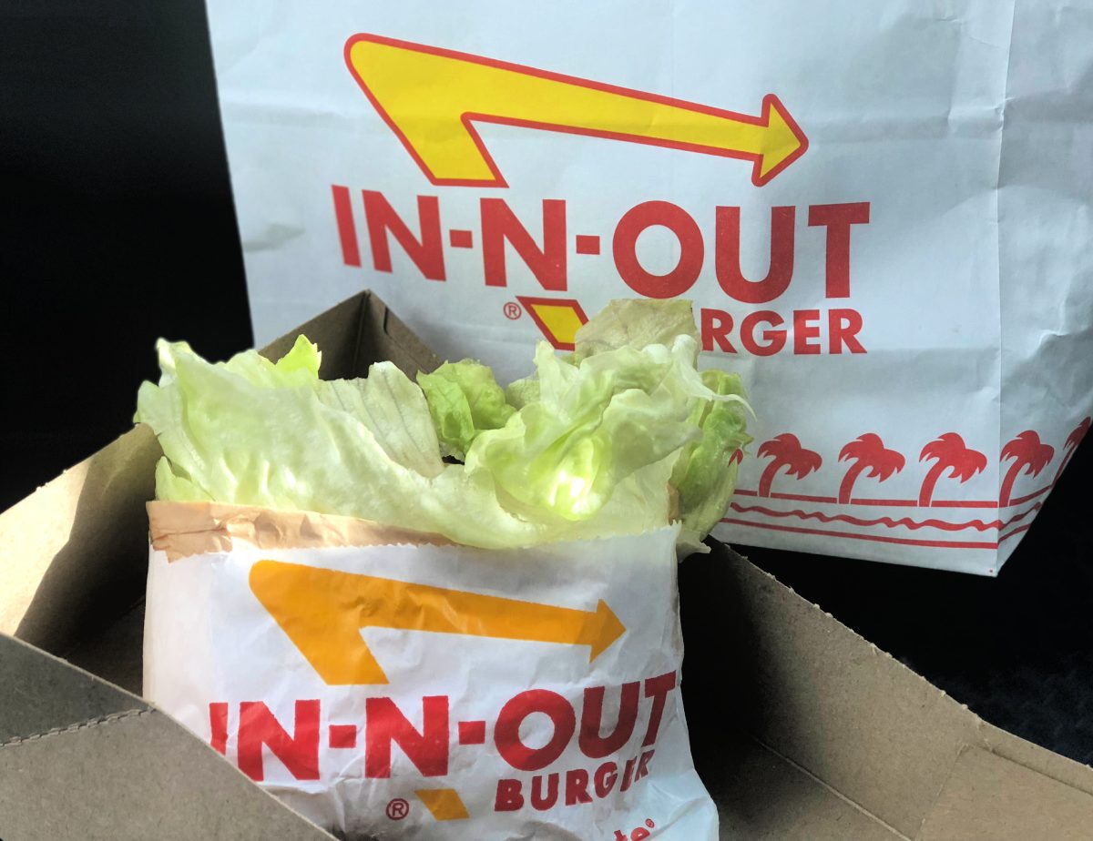 a low carb in n out hamburger order using lettuce instead of a bun