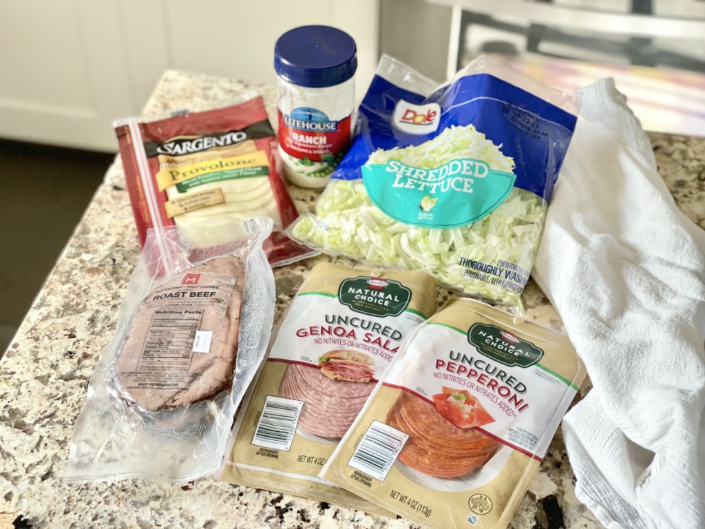 Keto Cheese Wrap ingredients on a counter