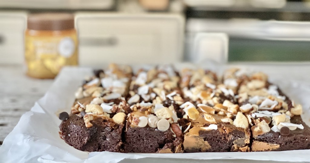 Keto Kitchen Sink Brownies sliced