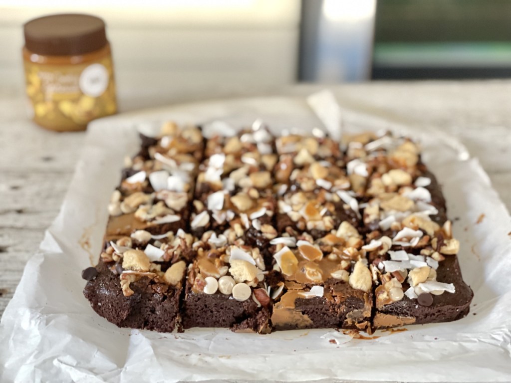 Keto Kitchen Sink Brownies sliced