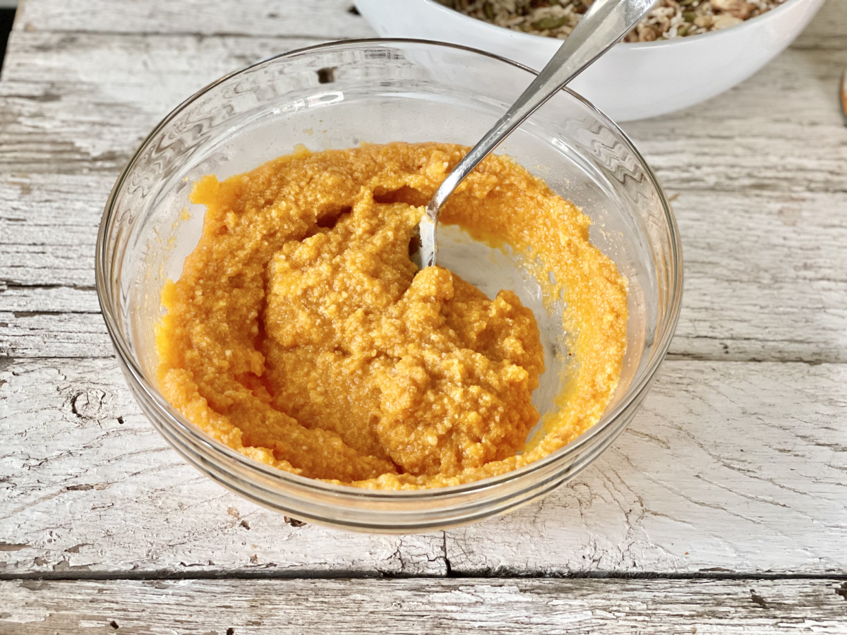 pumpkin mixture in a bowl