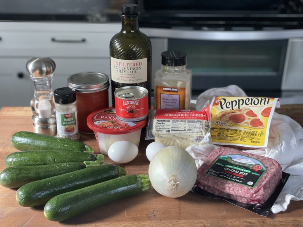 ingredients for keto zucchini pizza casserole