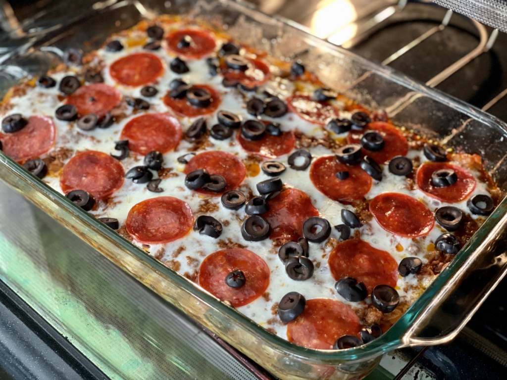 baked keto zucchini pizza casserole