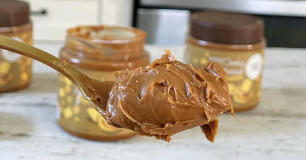 spoonful of keto cookie spread from choczero