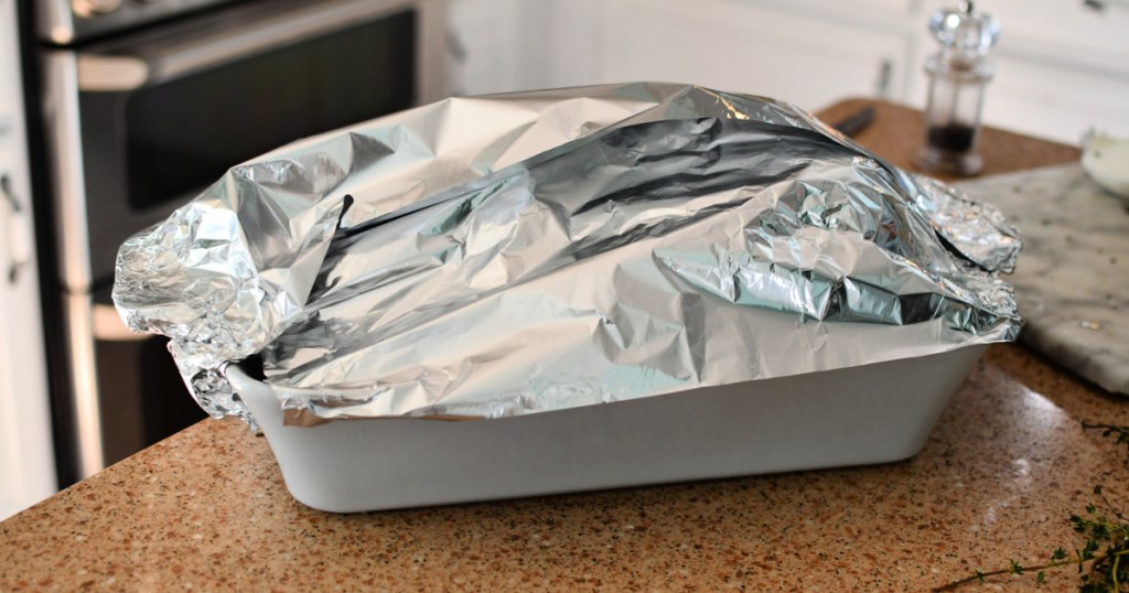 covering turkey with foil