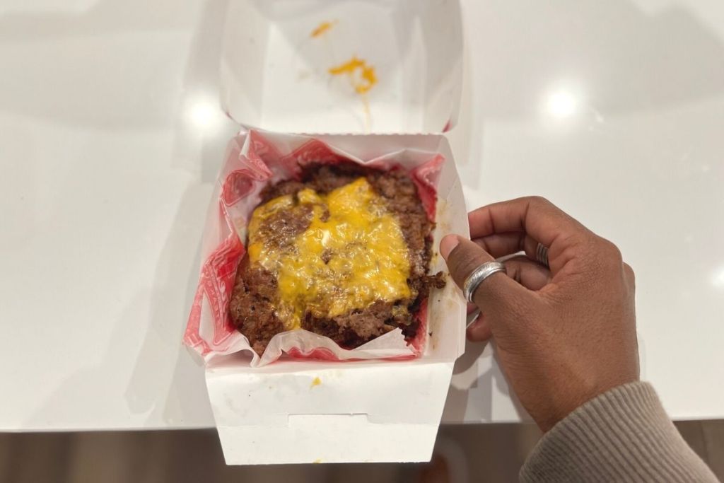 bunless cheeseburger from Freddy's