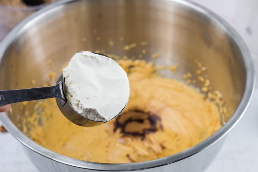 pouring dry ingredients