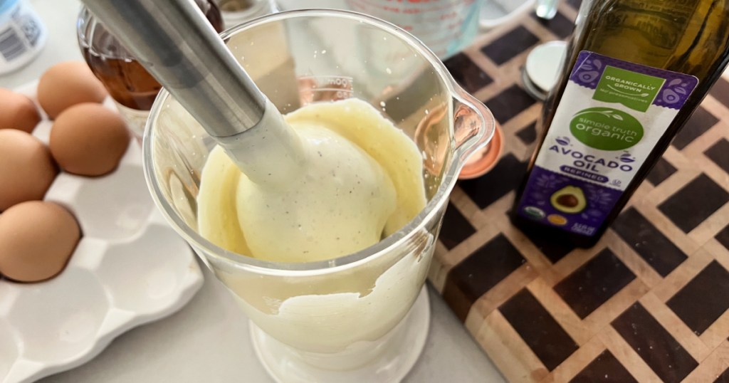 using an immersion blender to make mayo